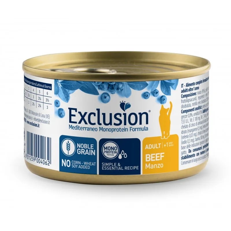Exclusion Cat Monoprotein Noble Grain Urinary Adult Beef влажный корм монопротеиновый с говядиной для взрослых кошек - 85 г