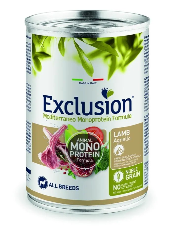 Exclusion Dog Monoprotein Noble Grain Adult Lamb All Breeds вологий корм монопротеїновий з ягням для дорослих собак усіх порід - 400 г