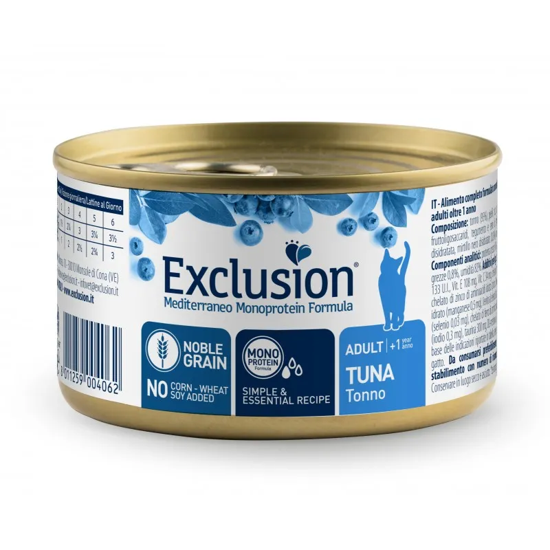 Exclusion Cat Monoprotein Noble Grain Urinary Adult Tuna влажный корм монопротеиновый с тунцем для взрослых кошек - 85 г