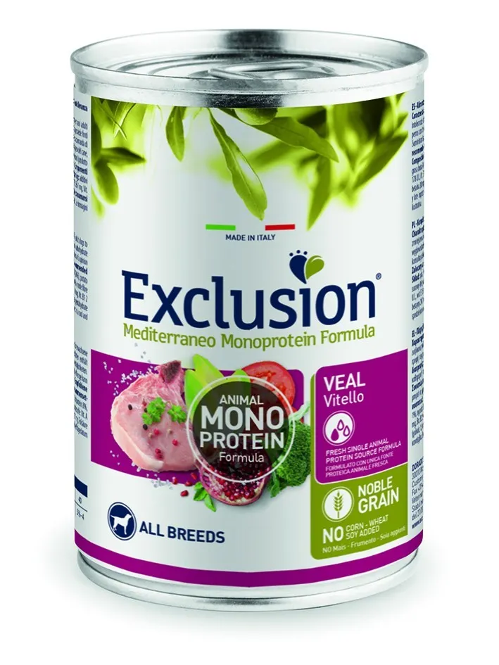 Exclusion Dog Monoprotein Noble Grain Adult Veal All Breeds вологий корм монопротеїновий з телятиною для дорослих собак усіх порід - 400 г