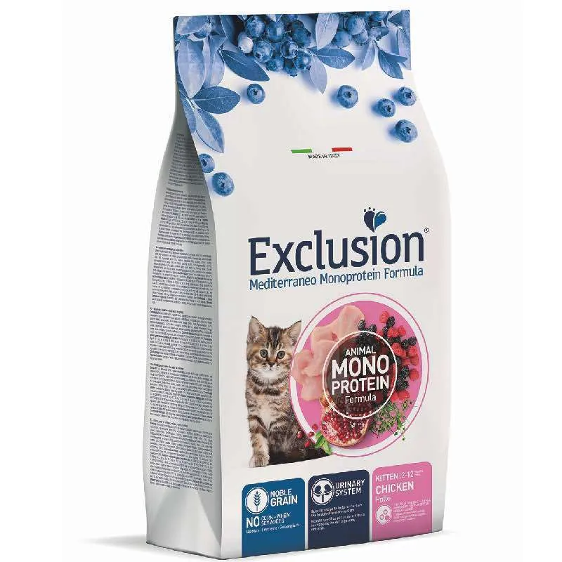 Exclusion Cat Monoprotein Noble Grain Urinary Kitten Chicken сухой корм монопротеиновый с курицей для котят - 12 кг