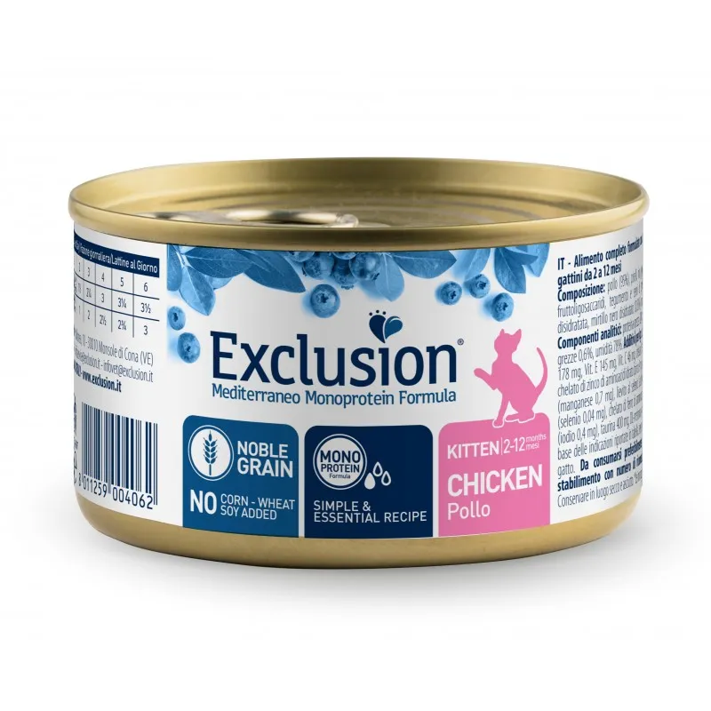 Exclusion Cat Monoprotein Noble Grain Urinary Kitten Chicken влажный корм монопротеиновый с курицей для котят - 85 г