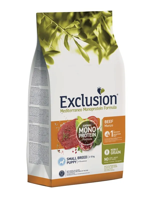 Exclusion Dog Monoprotein Noble Grain Puppy Beef Small Breed сухой корм монопротеиновый с говядиной для щенков собак мелких пород - 2 кг