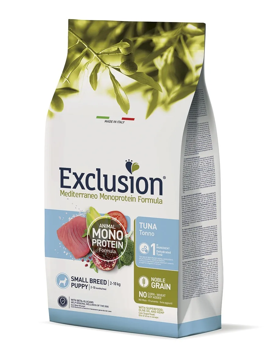 Exclusion Dog Monoprotein Noble Grain Puppy Tuna Small Breed сухой корм монопротеиновый с тунцем для щенков собак мелких пород - 500 г