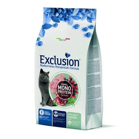 Exclusion Cat Monoprotein Noble Grain Urinary Sterilized 7+ Chicken сухой корм монопротеиновый с курицей для стерилизованных пожилых кошек - 300 г