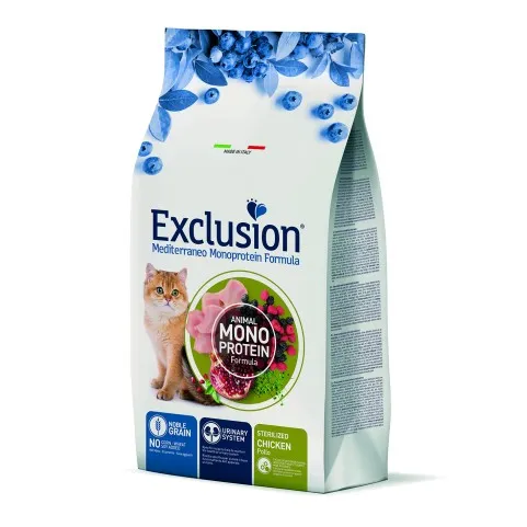 Exclusion Cat Monoprotein Noble Grain Urinary Sterilized Chicken сухой корм монопротеиновый с курицей для стерилизованных кошек - 300 г