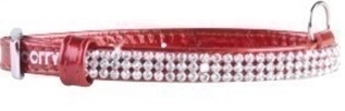 Collar - ошейник Collar brilliance с украшением полотно стразы (ширина 13 мм, длина 21-29 см), красный