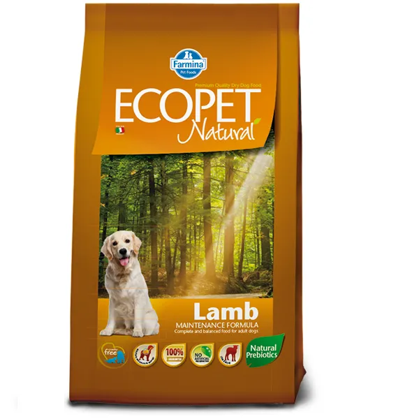 Farmina ECOPET NATURAL Adult сухой корм с ягненком для взрослых собак средних пород с чувствительным пищеварением - 2,5 кг