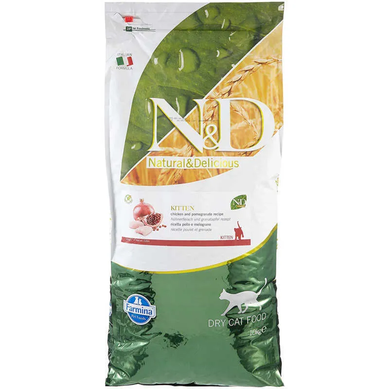 Farmina N&D Grain Free Cat Chicken & Pomegranate Kitten беззерновий сухий корм з куркою та гранатом для кошенят, вагітних кішок - 10 кг