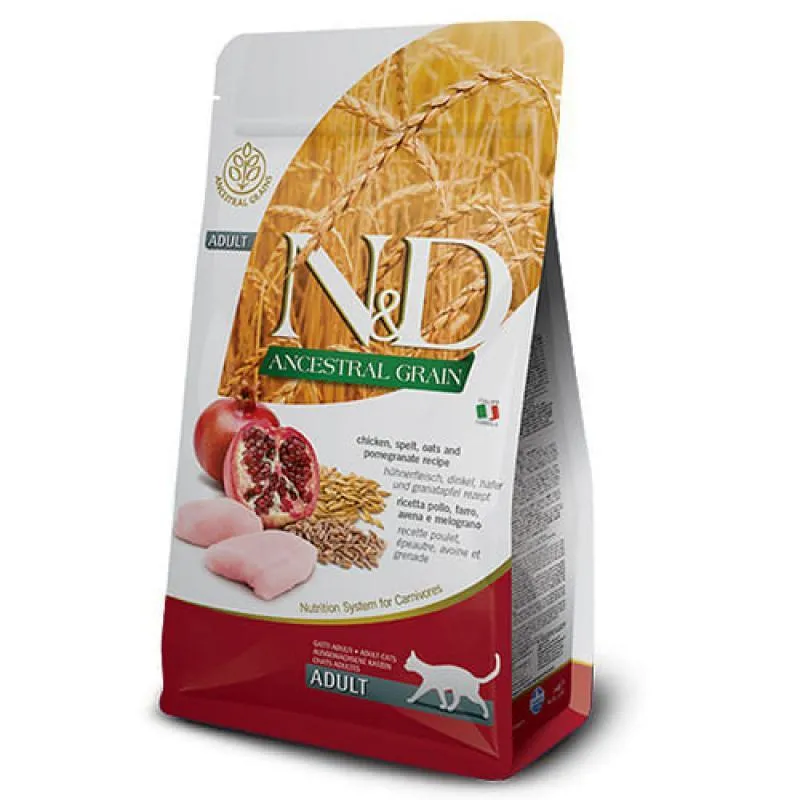 Farmina N&D Low Grain Cat Chicken & Pomegranate Adult низькозерновий сухий корм з куркою та гранатом для дорослих котів - 5 кг