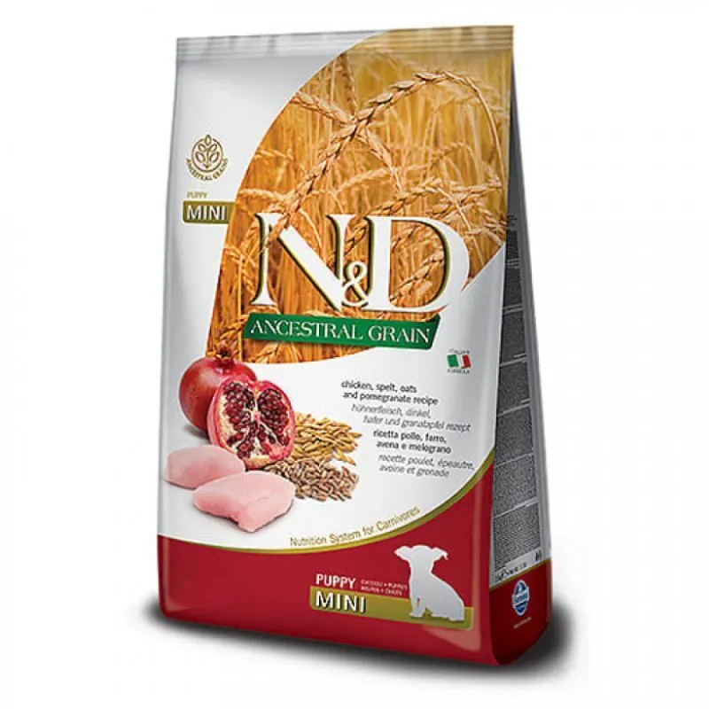 Farmina N&D Low Grain Chicken & Pomegranate Puppy Mini сухий низькозерновий корм з куркою і гранатом для цуценят дрібних порід - 7 кг