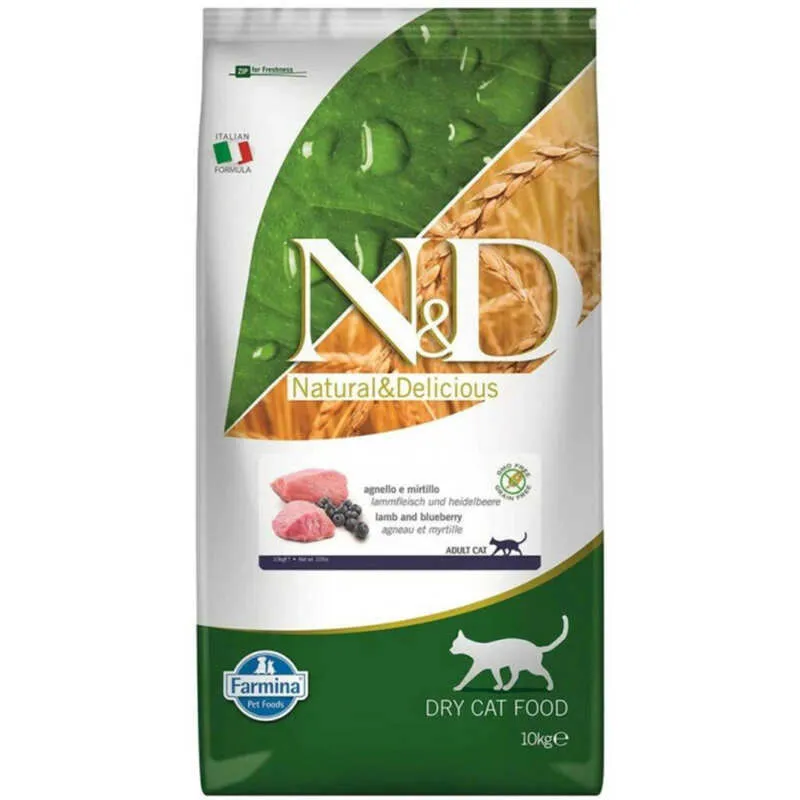 Farmina N&D Prime Grain Free Cat Lamb & Blueberry Adult беззерновой сухой корм с ягнёнком и черникой для взрослых кошек - 10 кг