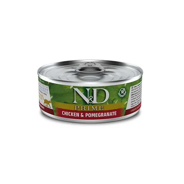 Farmina N&D Prime Grain Free Chicken & Pomegranate Adult Cat беззерновой влажный корм с курицей и гранатом для котов - 70 г