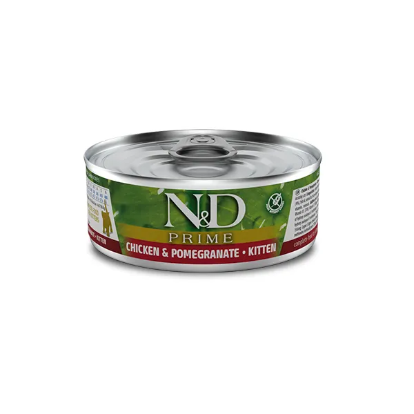 Farmina N&D Prime Grain Free Chicken & Pomegranate Kitten беззерновой влажный корм с курицей и гранатом для котят - 70 г
