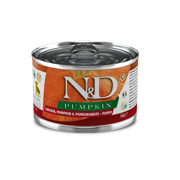 Farmina N&D Pumpkin Grain Free Puppy Mini Chicken, Pumpkin & Pomegranate беззерновой влажный корм с курицей, тыквой и гранатом для щенков собак мелких пород - 140 г
