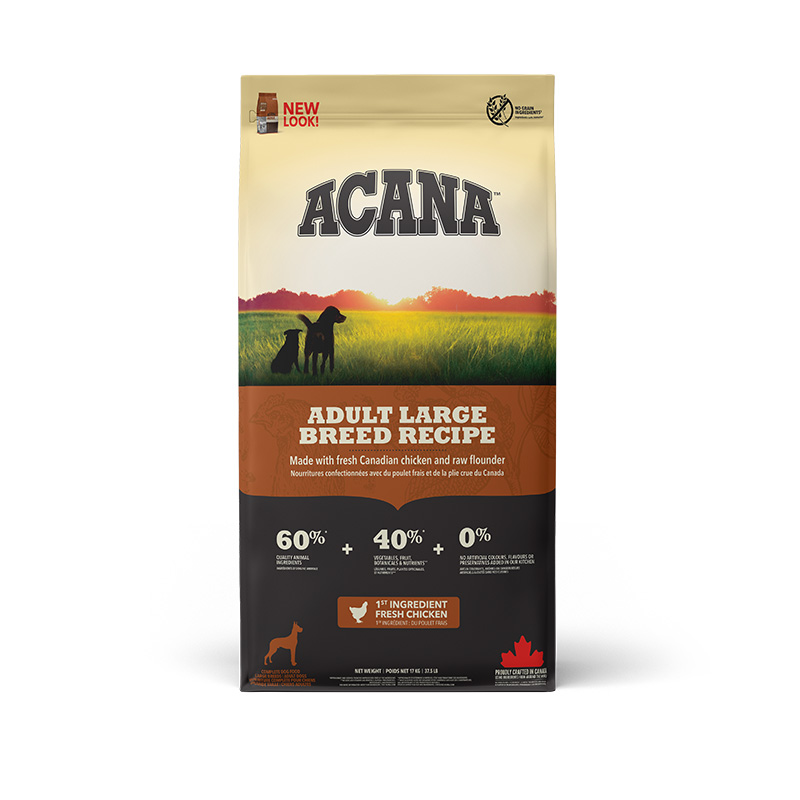 Acana Adult Large Breed Recipe with Chicken&Flounder сухой корм с курицей и камбалой для больших и гигантских пород - 17 кг