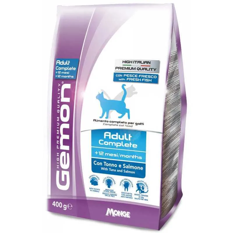 Gemon Cat Adult Complete Tuna&Salmon сухой корм с тунцом и лососем для взрослых кошек – 400 г