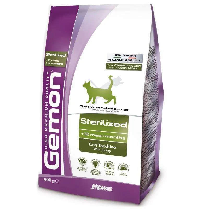 Gemon Cat Sterilized Turkey сухой корм с индейкой для стерилизованных кошек - 400 г