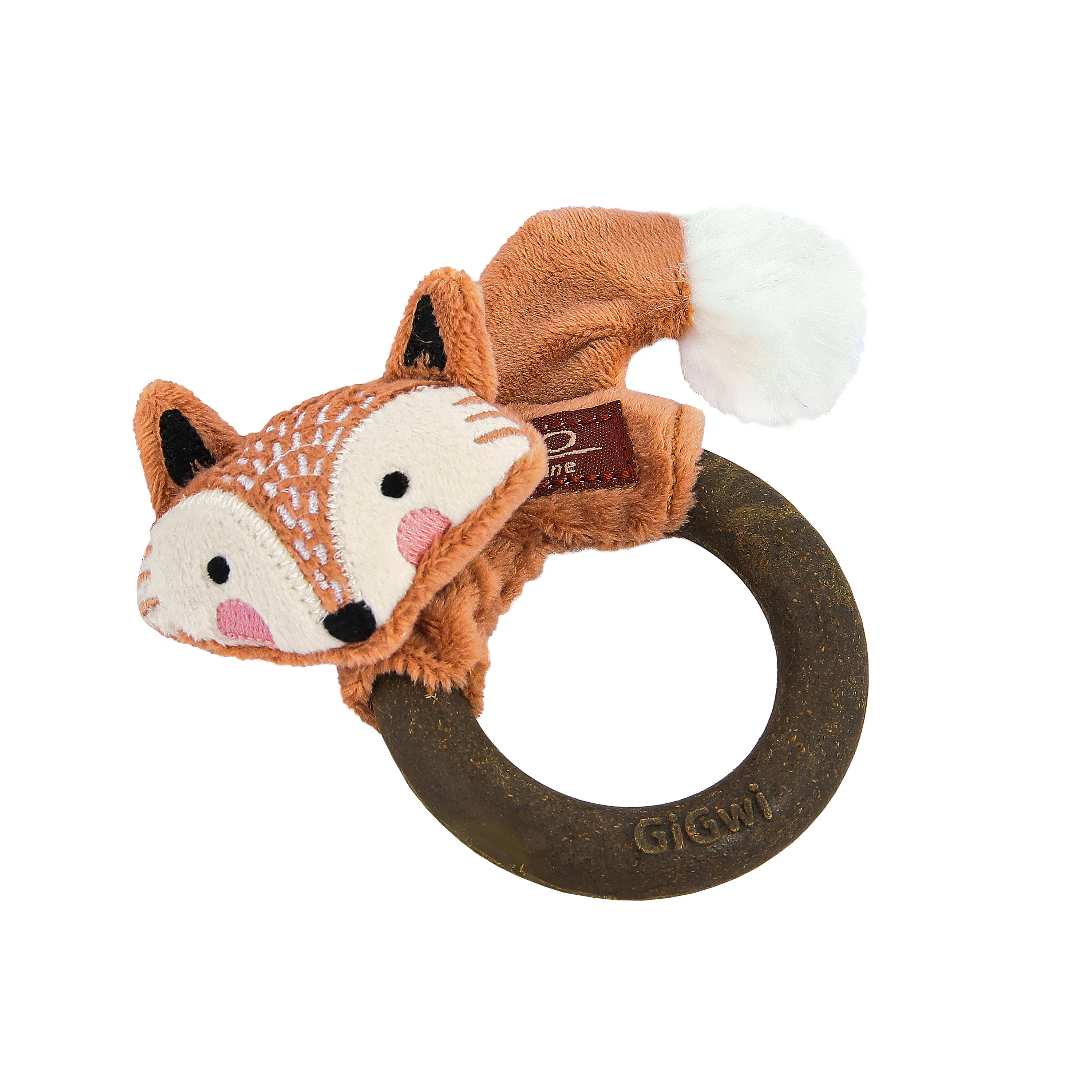 GiGwi Catch&Scratch іграшка для котів кільце та плюш (дизайн: Лисиця; колір: коричневий; габарити: 11х11х3 см) - S