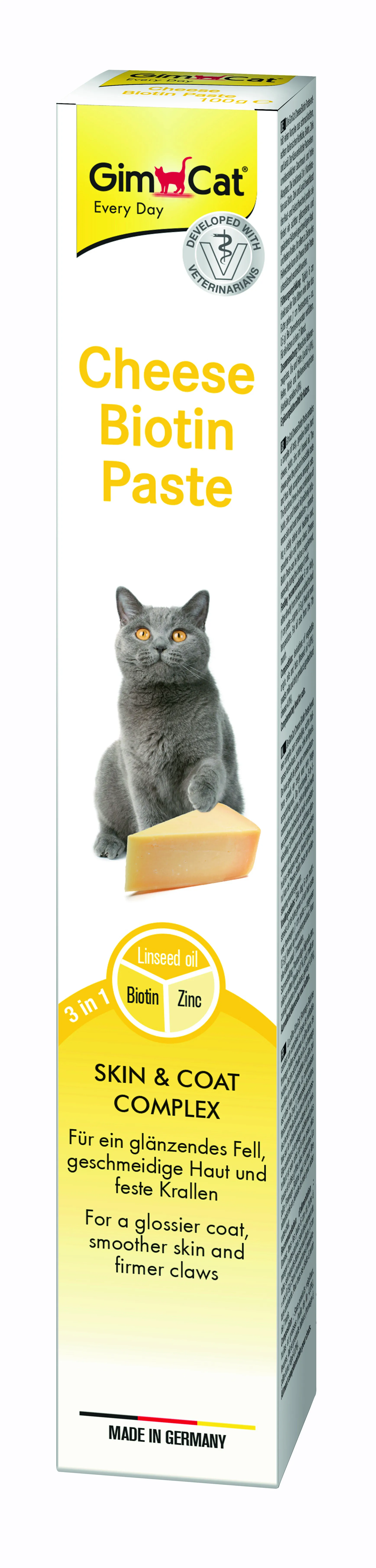 GimCat Cheese Biotin Paste витаминизированная паста для кошек творожная с биотином - 100 г