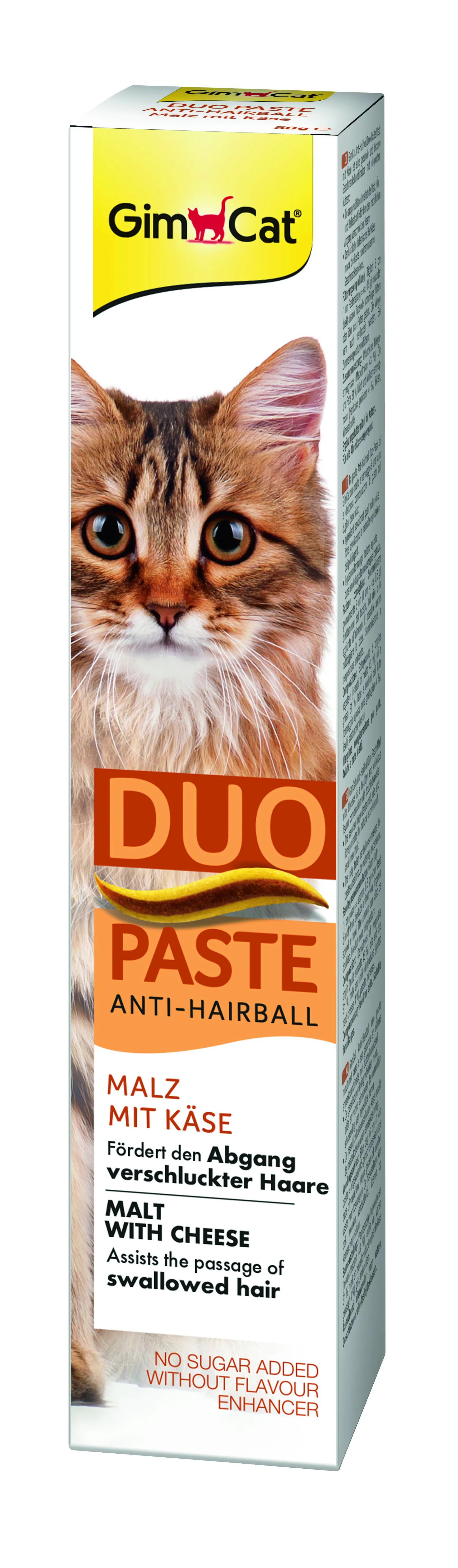 GimCat DUO PASTE Anti-hairball malt with cheese паста для кошек с чувствительным пищеварением мальт и сыр - 50 г