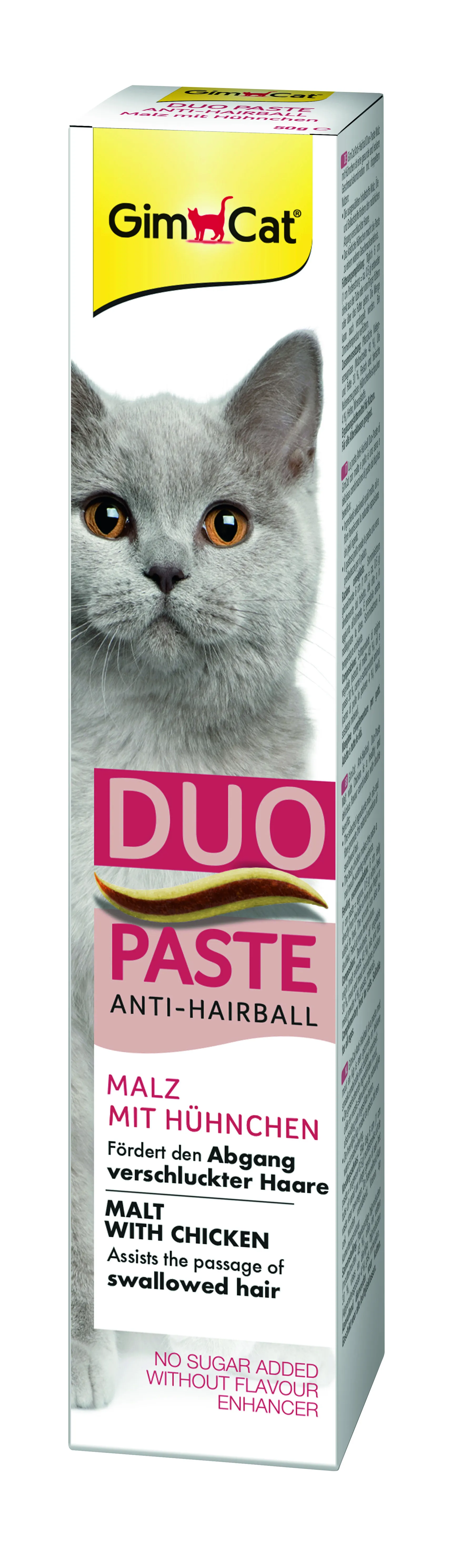 GimCat DUO PASTE Anti-hairball malt with chicken паста для кошек с чувствительным пищеварением мальт и курица - 50 г