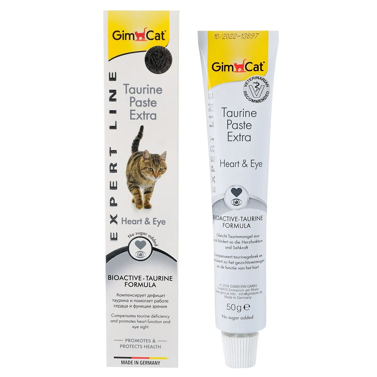 GimCat Expert Line Taurine Extra витаминизированная паста для кошек, поддержка сердца и зрения - 50 г