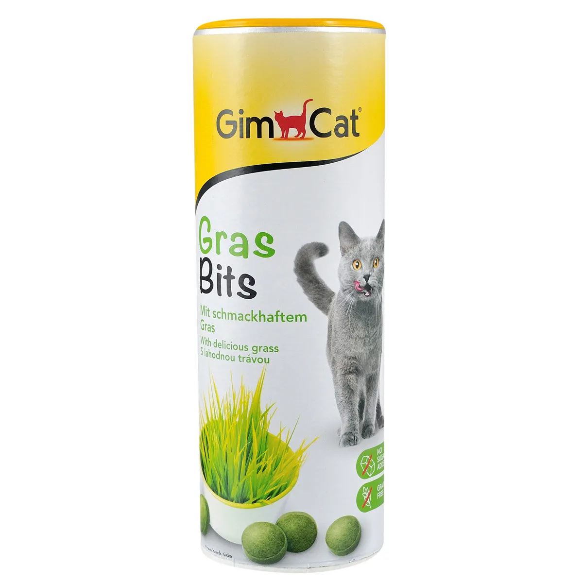 GimCat Gras Bits витаминизированные таблетки для кошек травяные шарики, пауч - 425 г
