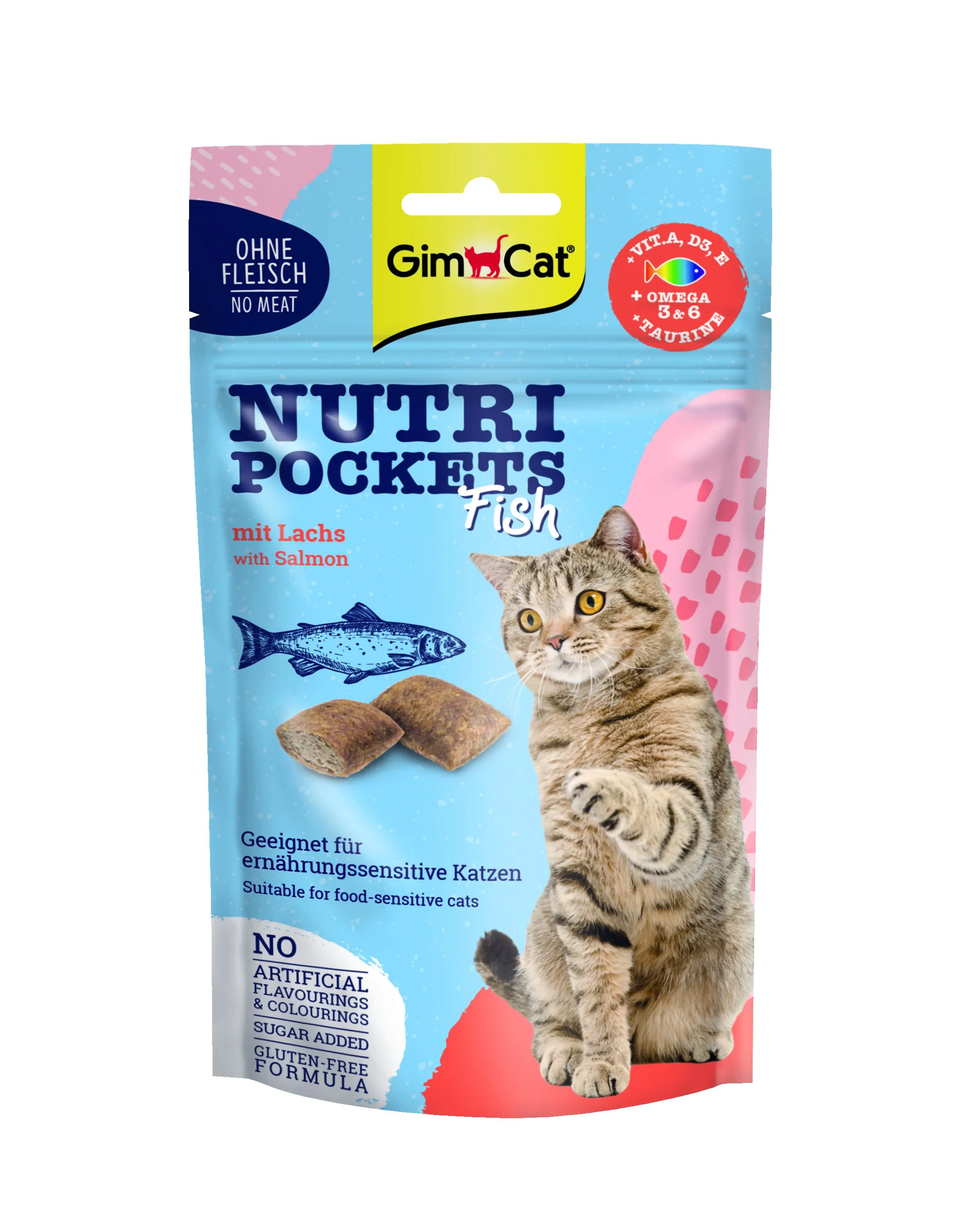 GimCat Nutri Pockets Fish лакомство для кошек Лосось - 60 г