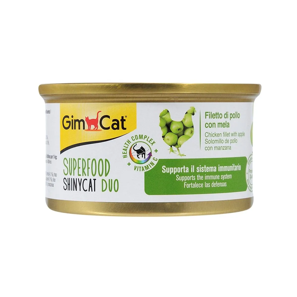 GimCat Shiny Cat Superfood влажный корм для кошек, курица и яблоко - 70 г