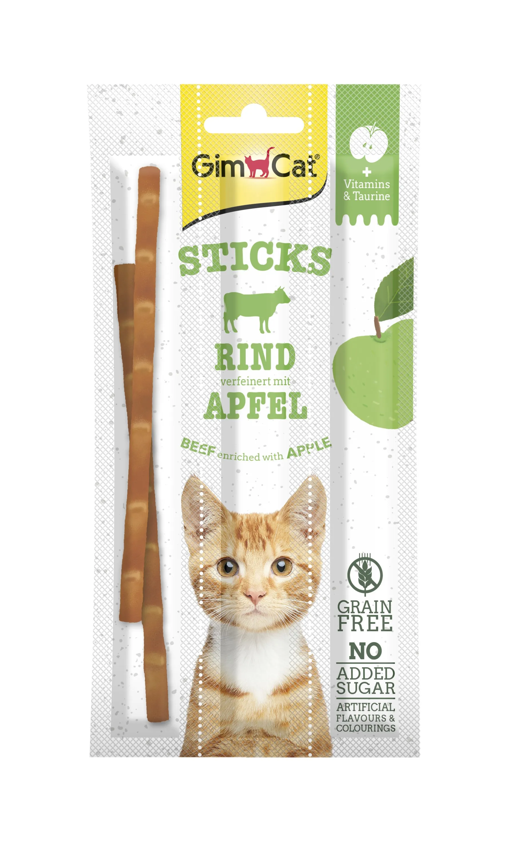 GimCat Superfood Duo-Sticks лакомство для кошек, говядина и яблоки - 3 шт