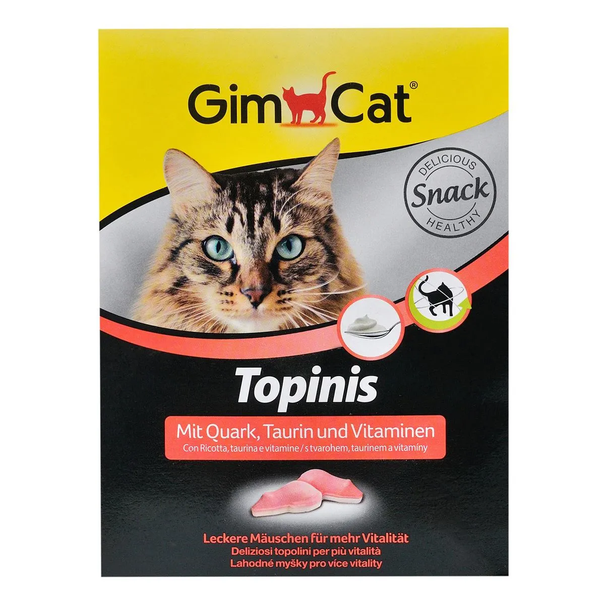GimCat Topinis витамины для кошек, таблетки с творогом - 220 г