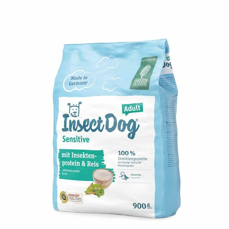 Green PetFood InsectDog Sensitive Adult сухой корм для взрослых собак с протеином насекомых и рисом - 900 г