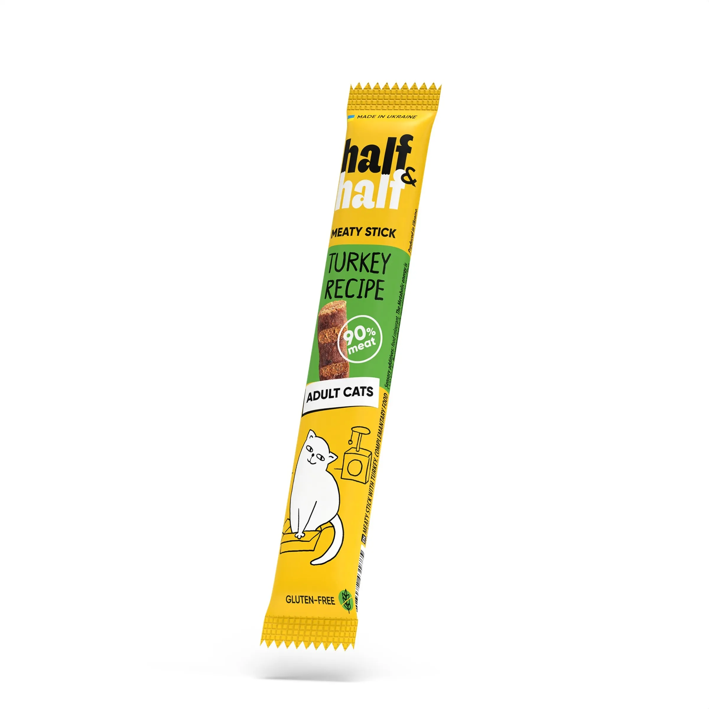 Half&Half Cat Adult Stick Turkey ласощі для котів у формі м'ясних паличок з індичкою - 5 г