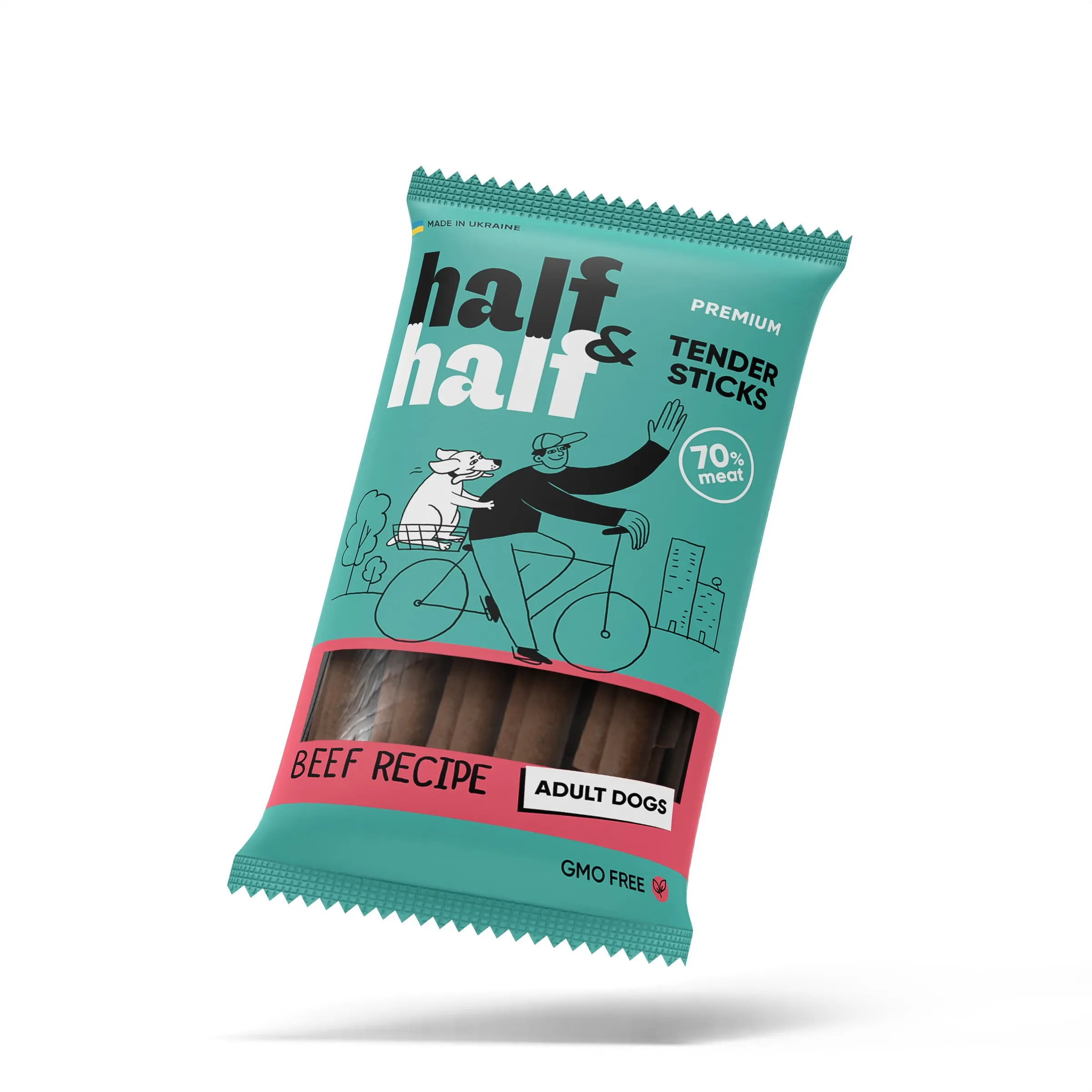 Half&Half Dog Adult Stick Beef лакомство для собак в форме мясных палочек с говядиной - 100 г