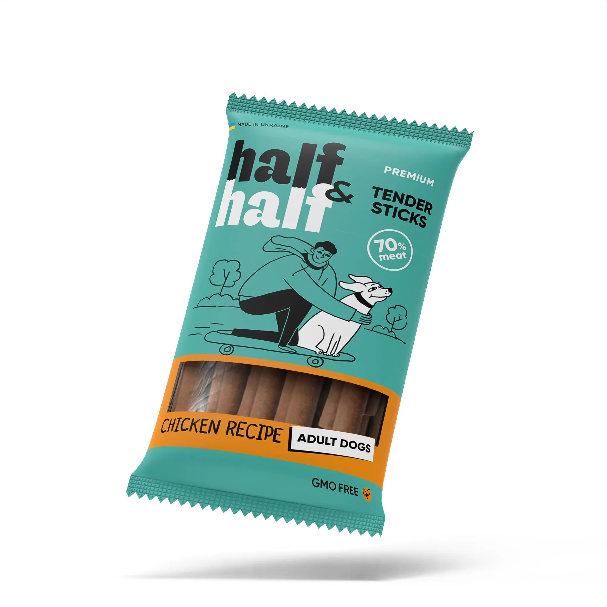 Half&Half Dog Adult Stick Chicken лакомство для собак в форме мясных палочек с курицей - 100 г
