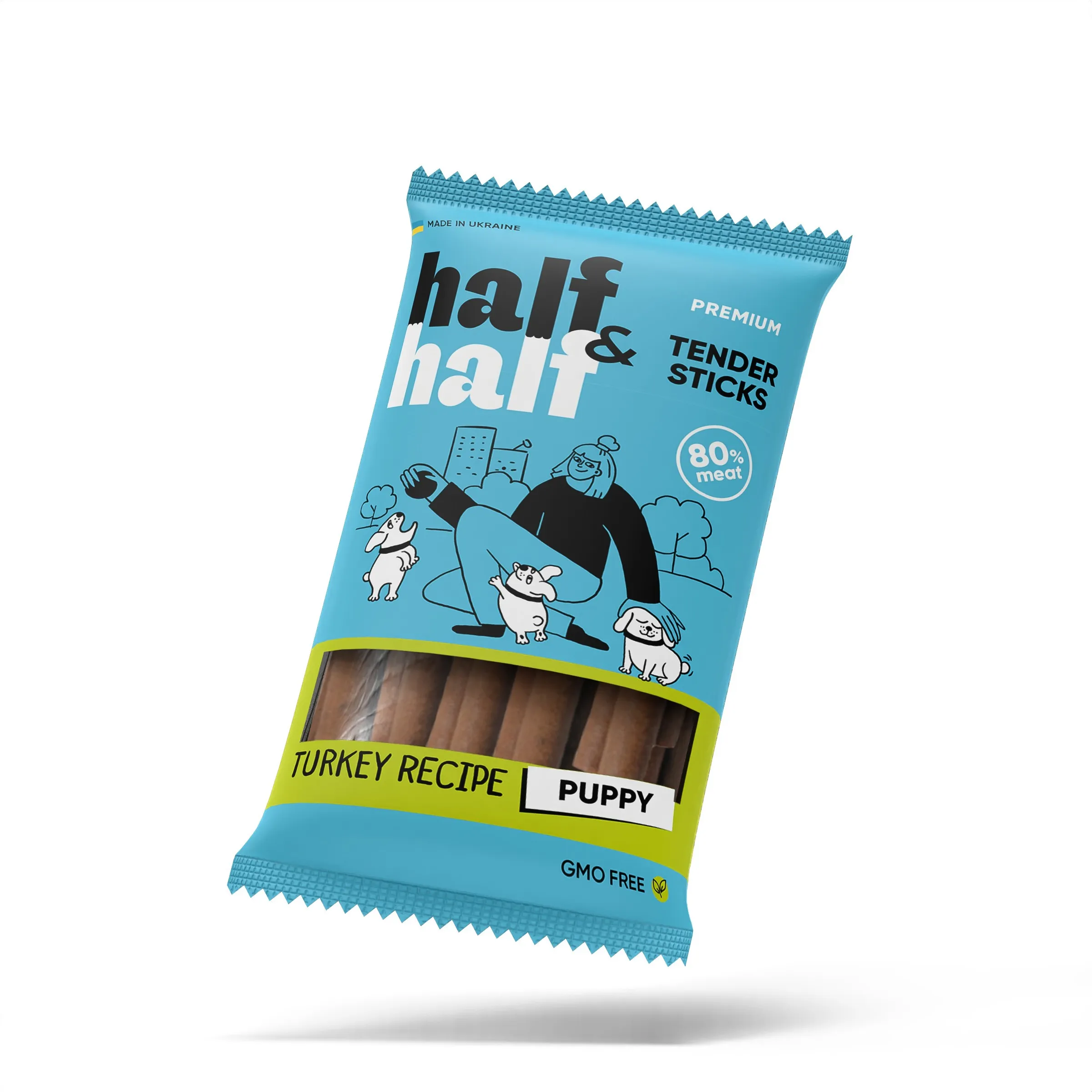 Half&Half Puppy Stick Turkey лакомство для щенков в форме мясных палочек с индейкой - 100 г