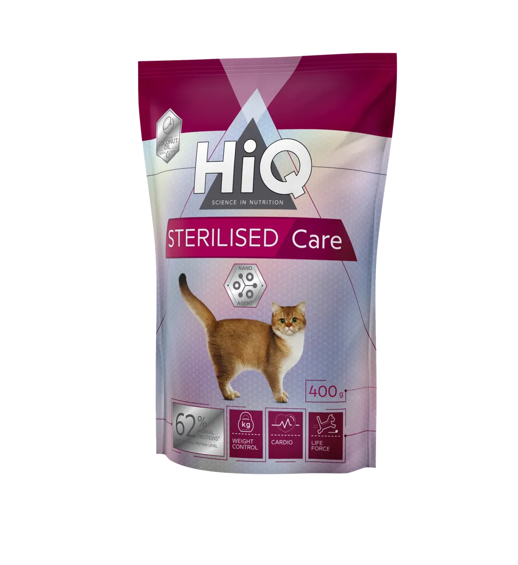 HiQ Sterilised Care сухой корм для взрослых стерилизованных кошек – 400 г