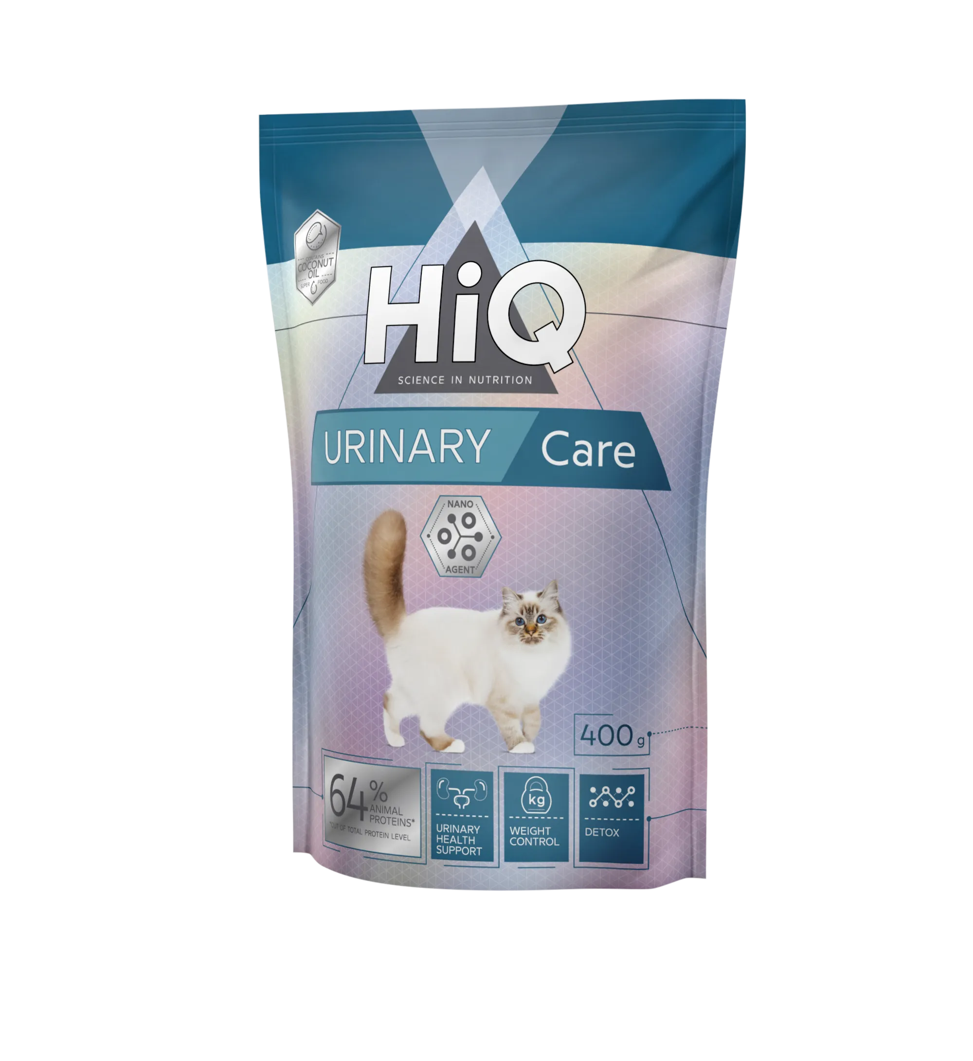 HiQ Urinary Care диетический сухой корм для профилактики и лечения мочекаменной болезни у взрослых кошек – 400 г