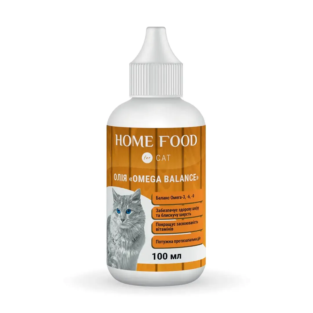 Home Food CAT масло «Omega Balance», фитомин для кошек, баланс Омега (3/6/9) - 100 мл Home Food CAT масло «Omega Balance», фитомин для кошек, баланс Омега (3/6/9) - 100 мл