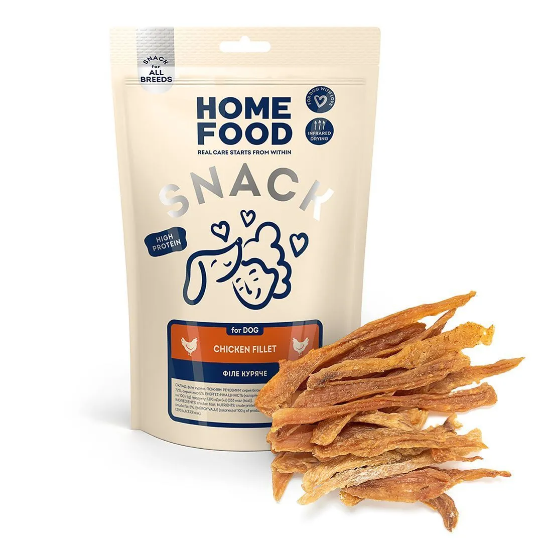 Home Food DOG Chicken Fillet лакомство для собак, филе куриное, 80 г