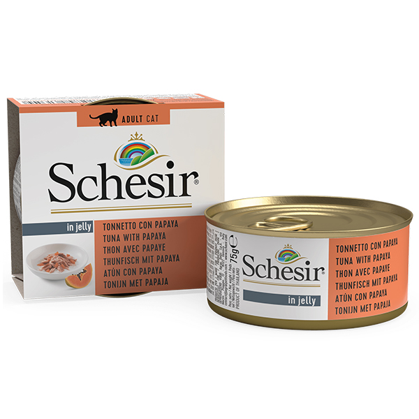 Schesir ТУНЕЦЬ З ПАПАЄЮ (Tuna Papaya) вологий корм консерви для кішок банку - 75 г