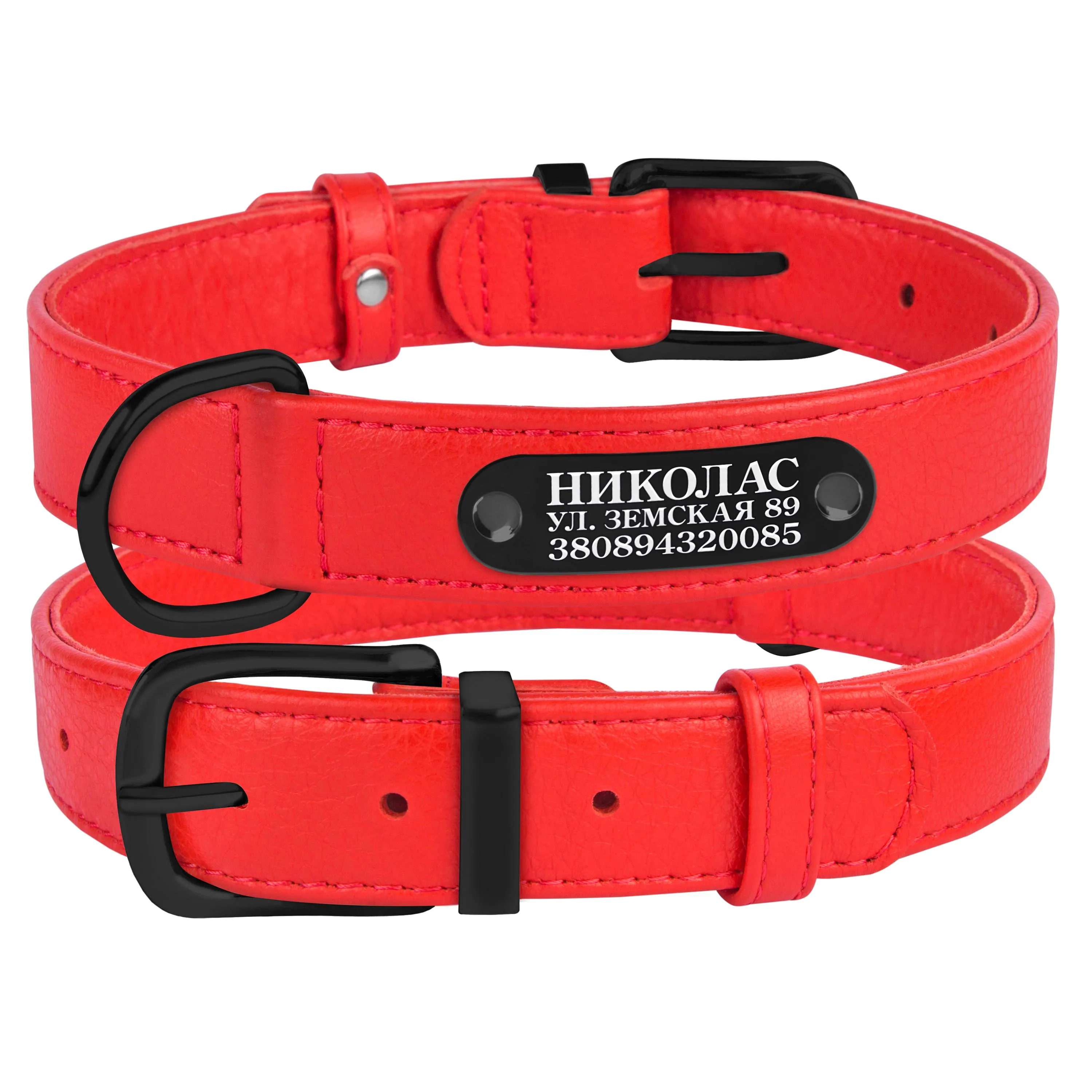 Bronzedog Premium Ошейник для собак кожаный без украшений XL