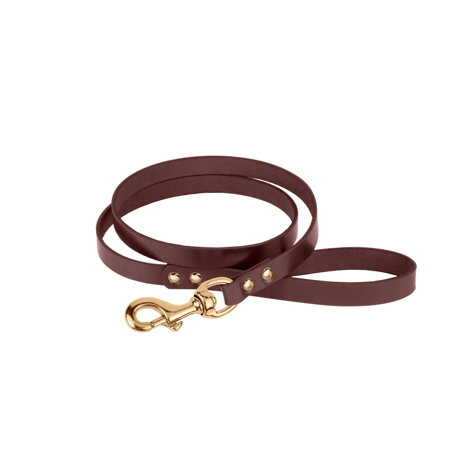 Bronzedog Premium Поводок для собак кожаный с латунной фурнитурой коричневый L