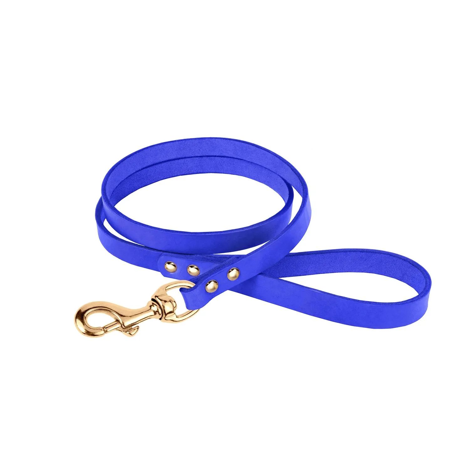 BronzeDog Premium Поводок для Собак Кожаный с Летой Латунной Фурнитурой Фиолетовый L