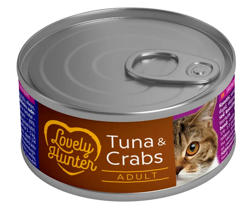 Lovely Hunter Cat Adult cats with Tuna and Crab влажный корм для взрослых кошек с тунцем и крабом - 85 г