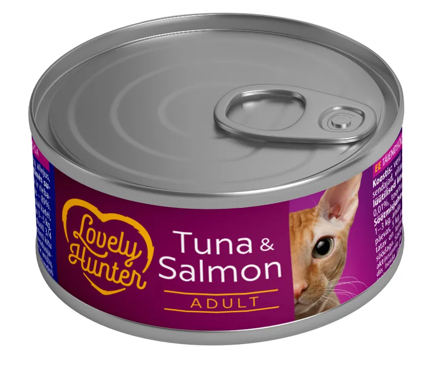 Lovely Hunter Cat Adult cat with Tuna and Salmon влажный корм для взрослых кошек с тунцем и лососем - 85 г