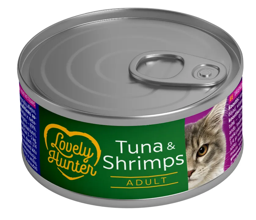 Lovely Hunter Cat Adult cat with Tuna and Shrimp влажный корм для взрослых кошек с тунцом и креветками - 85 г