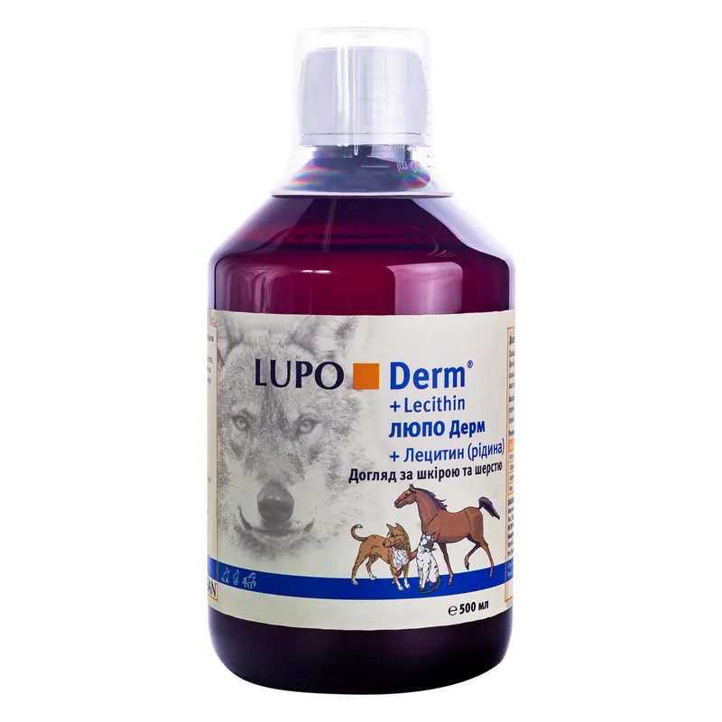 Luposan LUPO Derm добавка для котів та собак, догляд за шкірою та шерстю - 500 мл Luposan LUPO Derm добавка для котів та собак, догляд за шкірою та шерстю - 500 мл