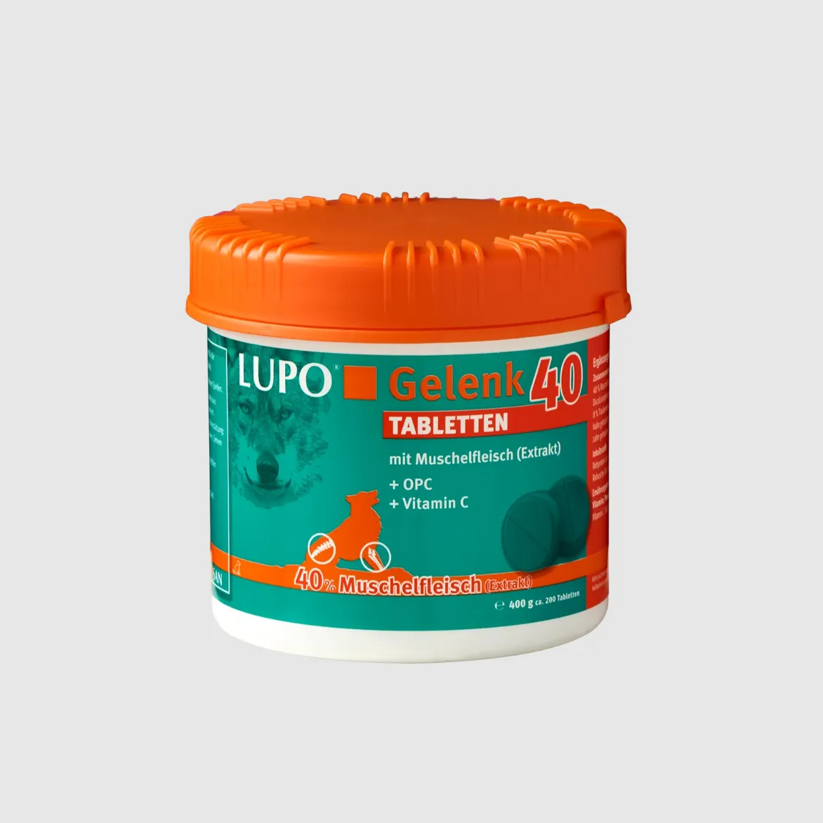 Luposan LUPO Gelenk 40 Tabletten, 400 г, добавка для собак, поддержание здоровья суставов (200 шт)